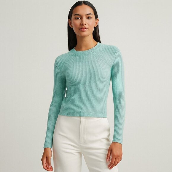 Anthropologie Sweaters - Daily Practice Light Blue Wool Blend Sweater Size XL Cozy Casual Long‎ Sleeve